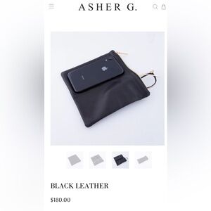 Asher G. Black Leather Wallet/Glasses Foldable Wallet with Snaps
